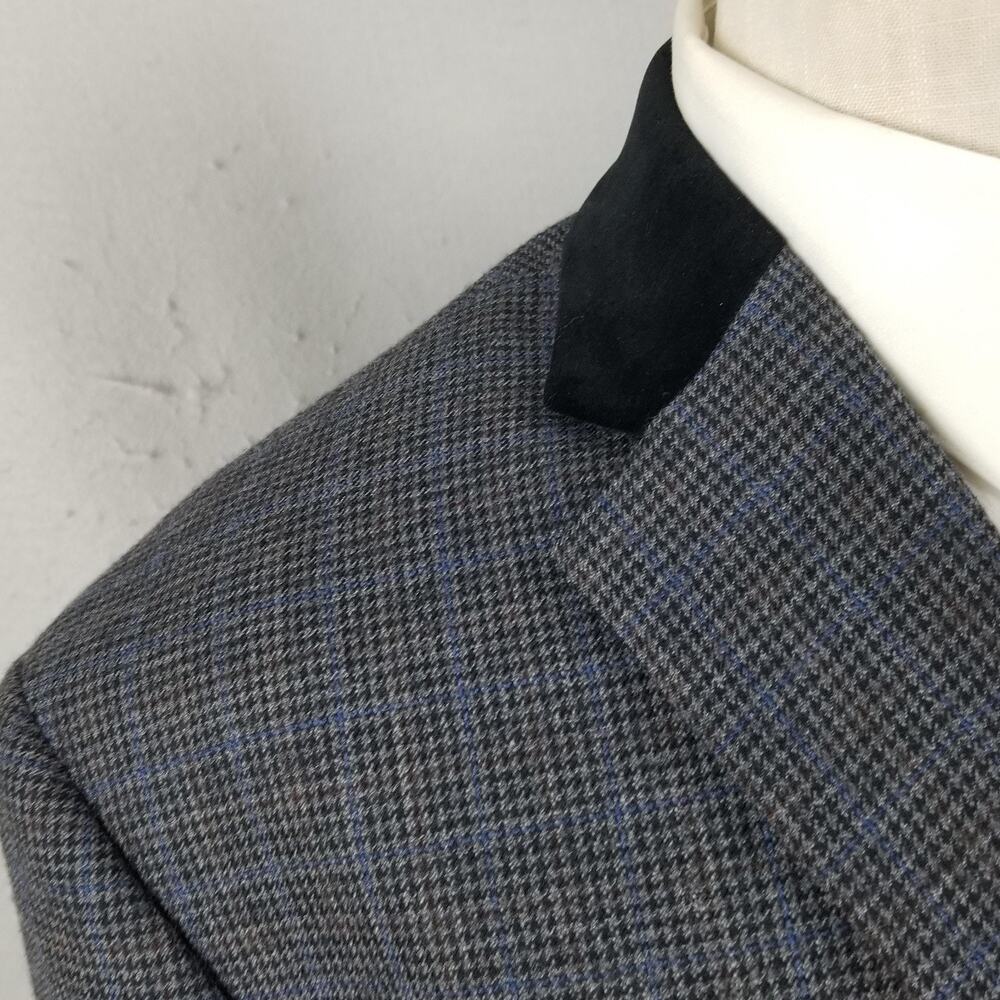 Lauren Ralph Lauren Blazer Mens 46R Gray Glen Check Wool 2 Button Ticket Pocket - Picture 4 of 15